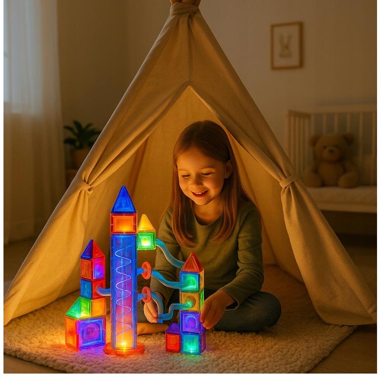  اسباب بازی مگنت چراغدار 194 قطعه مدل 132/1