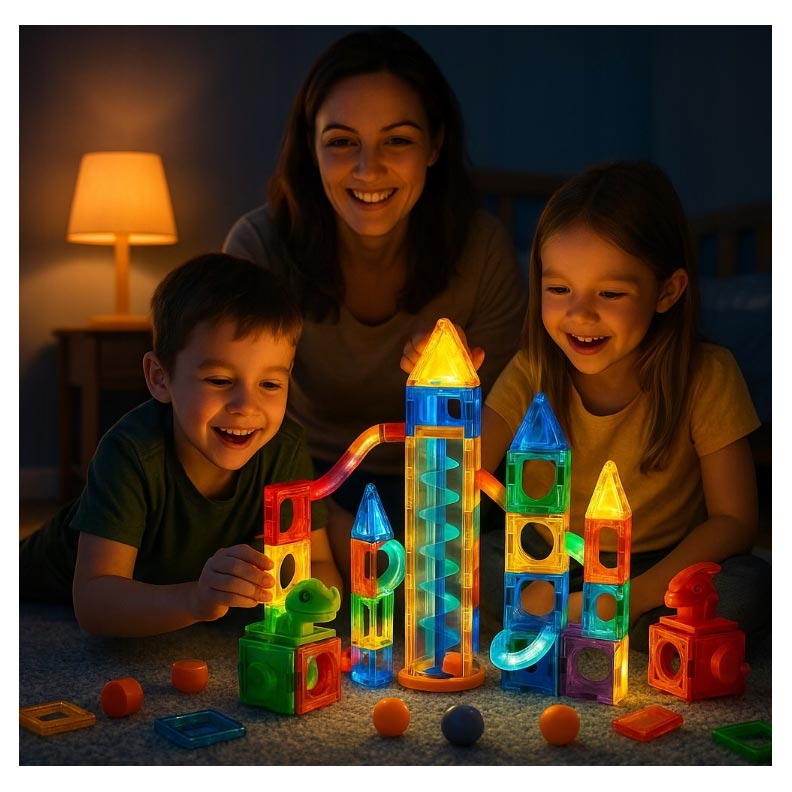  اسباب بازی مگنت چراغدار 194 قطعه مدل 132/1