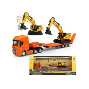 ماکت فلزی تریلی با بیل مکانیکی هوینا مدل Huina 1729